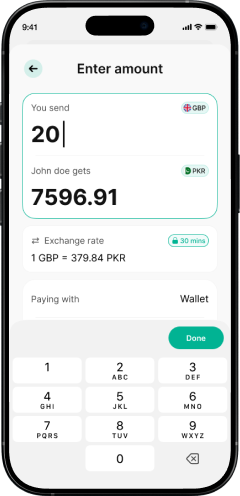 Select the amount to send